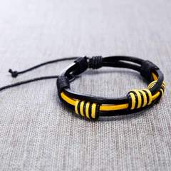 LEATHER HANDMADE MENS BRACELET-FERRARI