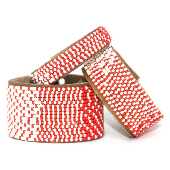 Stripe Leather Cuff Bracelets