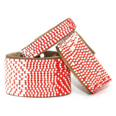 Stripe Leather Cuff Bracelets