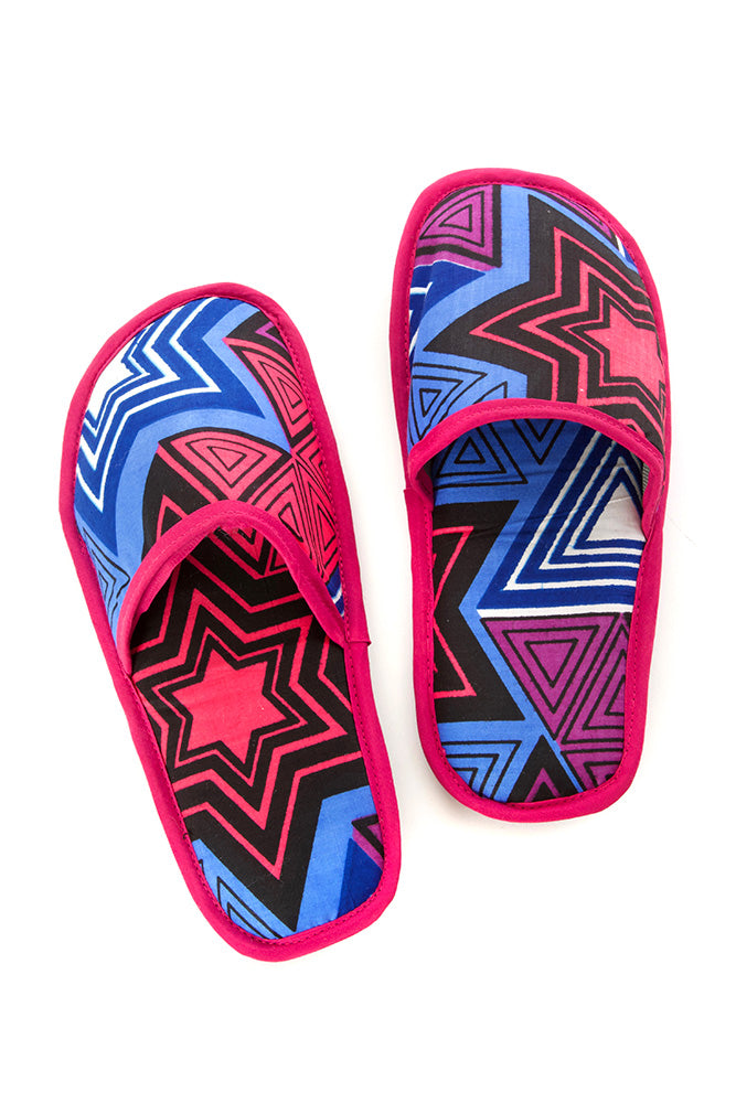 Ankara Cloth House Slippers from Ghana-Swahili Modern