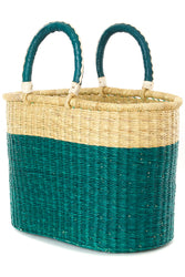 Curaçao Color Block Bolga Shopper with Leather Handles