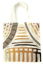 Zambian Hand Painted Forest Honeycomb Tote