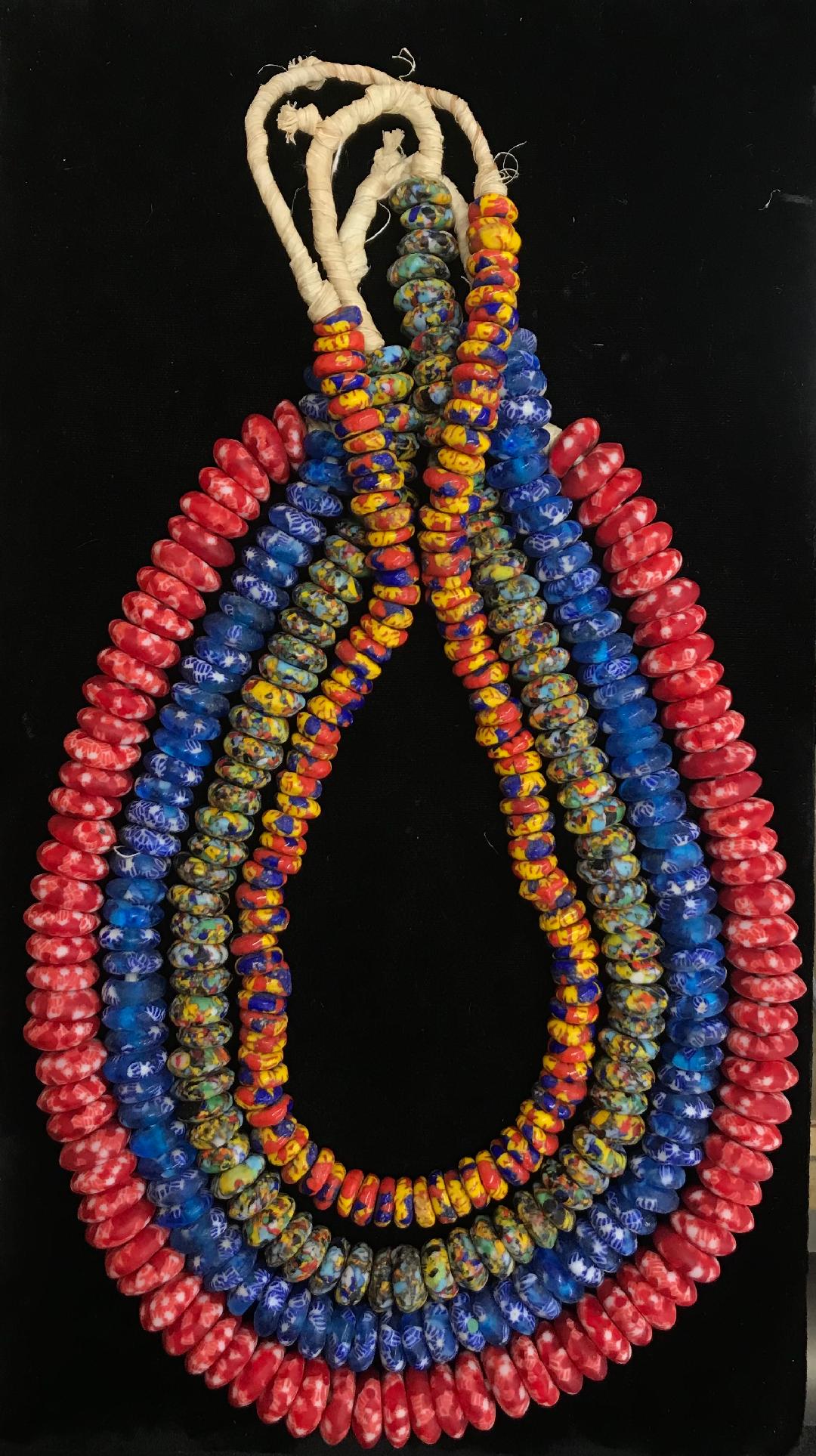 12" African Krobo Glass Bead Necklace - Nimaga Imports